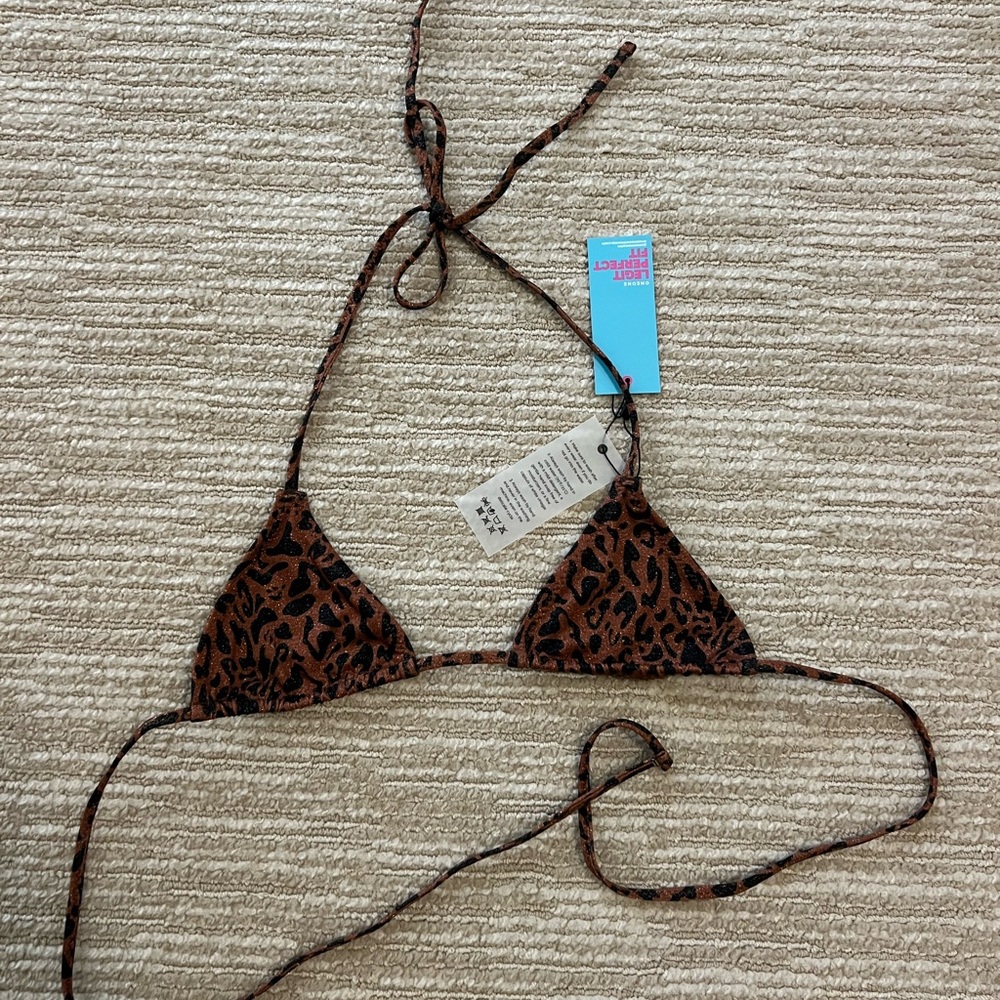 Leopard Print Bikini Top